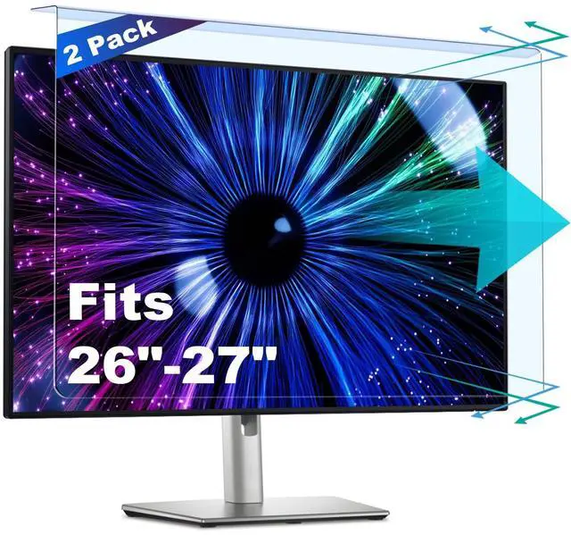 Main image of 2 Pack Anti-Blue Light & Anti-Scratch Screen Protector Shield for 27 Inches Desktop Computer Monitor, Hanging Block Filter Panel for Eye Protection