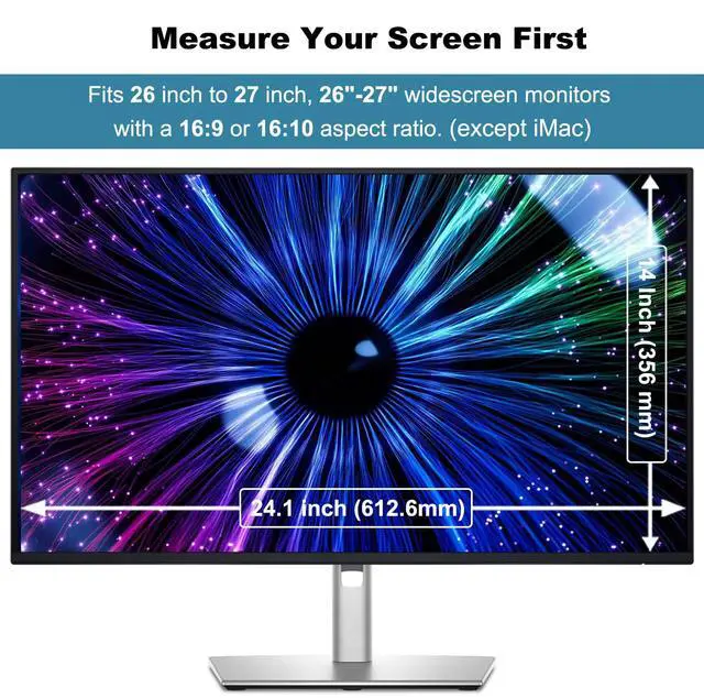 Alt view image 3 of 5 - 2 Pack Anti-Blue Light & Anti-Scratch Screen Protector Shield for 27 Inches Desktop Computer Monitor, Hanging Block Filter Panel for Eye Protection