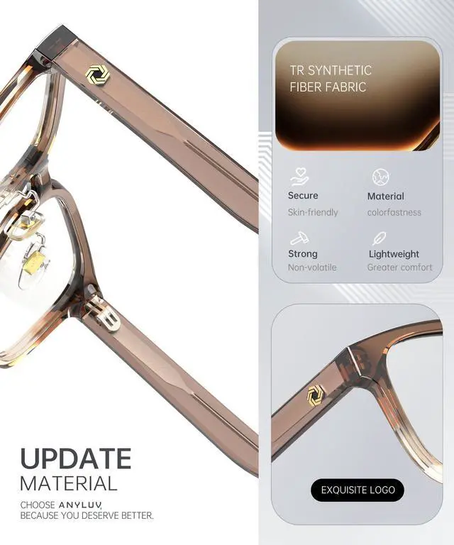 Alt view image 3 of 5 - ANYLUV Blue Light Glasses Men Women Computer Gaming Glasses Anti Eyestrain Lightweight Blue Light Blocking Glasses