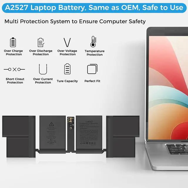 Alt view image 2 of 5 - LINGCI A2485 A2527 Replacement Laptop Battery for MacBook Pro 16 inch (Late 2021) Battery A2485 EMC3651 (11.45V/8700mAH)