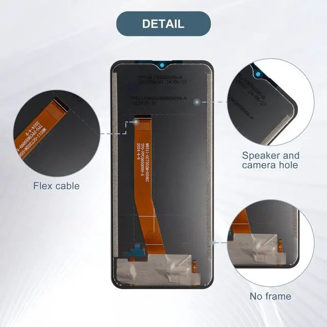Alt view image 4 of 5 - E-yiiviil LCD Display Touch Screen Digitizer Assembly Repair Replacement 6.5" for Vortex J24 with ToolsBlack