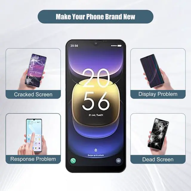 Alt view image 5 of 5 - E-yiiviil LCD Display Touch Screen Digitizer Assembly Repair Replacement 6.5" for Vortex J24 with ToolsBlack