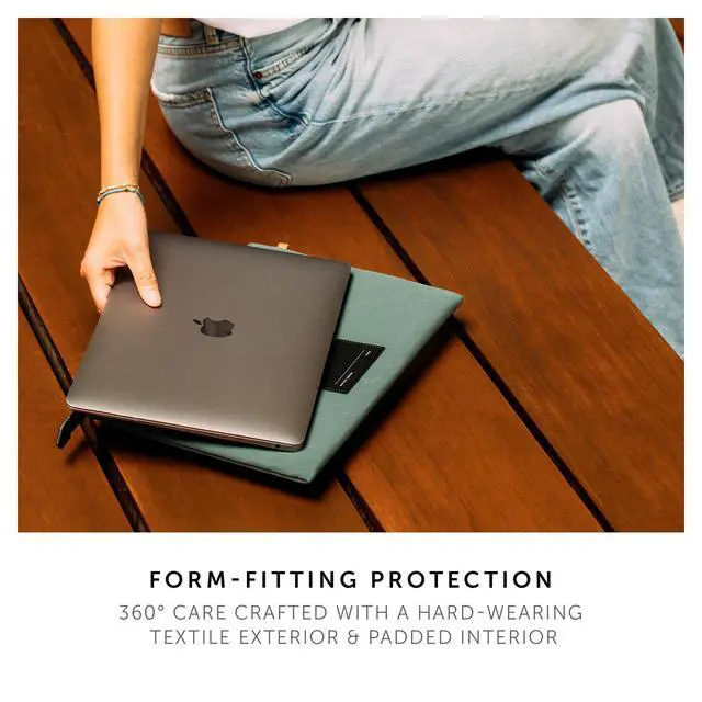 Alt view image 3 of 5 - Native Union W.F.A MacBook Sleeve 13"  Minimalist Slim Sleeve Made of Recycled Materials with 360-Degree Protection  Compatible with MacBook Air 13 (2018-2020), MacBook Pro 13 (2022)  Slate Green