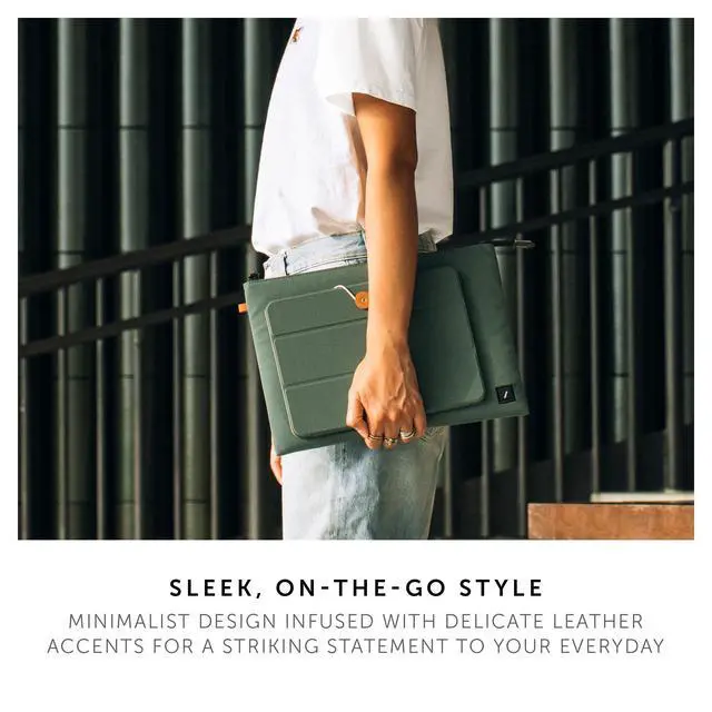 Alt view image 5 of 5 - Native Union W.F.A MacBook Sleeve 13"  Minimalist Slim Sleeve Made of Recycled Materials with 360-Degree Protection  Compatible with MacBook Air 13 (2018-2020), MacBook Pro 13 (2022)  Slate Green