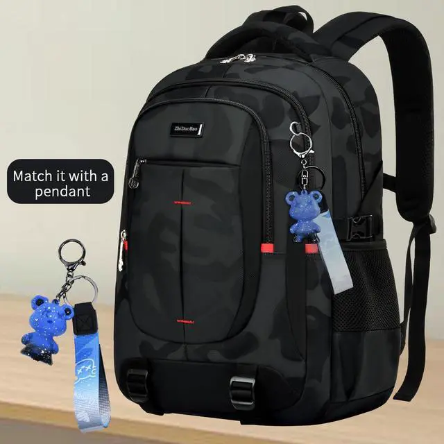 Alt view image 2 of 5 - ZHIDOBO schoolbags for Middle school and high school studenthigh-capacity camo bookbags for Teens boysWater Resistant Anti Theft Travel backpack with Computer compartment Fits 15.6 Inch Laptop