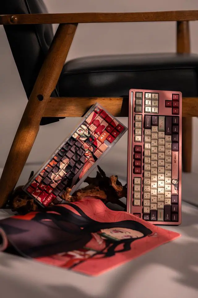 Alt view image 4 of 5 - Demon Slayer Kimetsu No Yaiba Nezuko Full Art PBT Dye Sublimation Keycaps for Mechanical Gaming Keyboards, Cherry MX Switches, Custom Side Print, ANSI ISO Support, US Layout - Officially Licensed