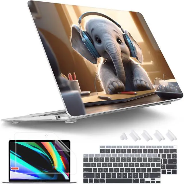 Main image of Tuiklol for MacBook Air 13 inch 2021-2018 Release M1 A2337/A2179/A1932 with Retina Display Touch ID,Hard Shell Case and Keyboard Cover for MacBook Air 13.3'' Cover,Elephant