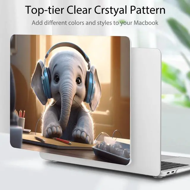 Alt view image 3 of 5 - Tuiklol for MacBook Air 13 inch 2021-2018 Release M1 A2337/A2179/A1932 with Retina Display Touch ID,Hard Shell Case and Keyboard Cover for MacBook Air 13.3'' Cover,Elephant