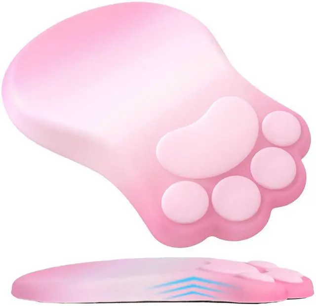 Main image of L-SPOUTTO Ergonomic Mouse Pad with Wrist Rest,Cute Cat Paw Mousepad Wrist Support,Comfortable Massage Design Computer Pain Relief Mouse Pad with Non-Slip PU Base for Desk Laptop Gaming,Gradient Pink
