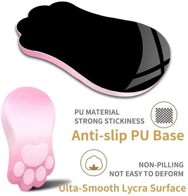 Alt view image 2 of 5 - L-SPOUTTO Ergonomic Mouse Pad with Wrist Rest,Cute Cat Paw Mousepad Wrist Support,Comfortable Massage Design Computer Pain Relief Mouse Pad with Non-Slip PU Base for Desk Laptop Gaming,Gradient Pink