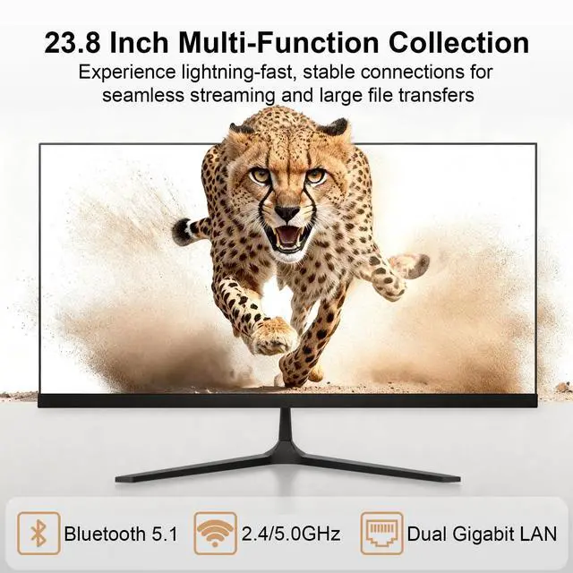 Alt view image 3 of 5 - SAINTDISE All-in-One PC with 23.8" FHD Multi-Touch Display Alder Lake-N95 Processor(Up to 3.4GHz), 16GB RAM 512GB SSD Features Dual-Band WiFi Bluetooth and Wired Keyboard with Mouse