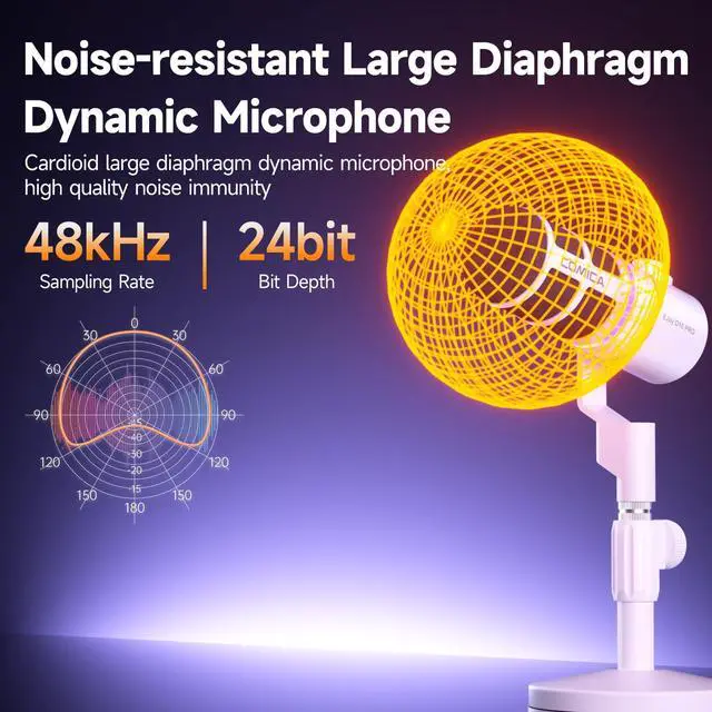 Alt view image 4 of 5 - COMICA EJoy D10 Pro XLR/USB-C Dual Gaming Microphone for Podcasting Recording,Wired/Wireless Dynamic Computer Mic for Desktop with RGB,Mute,Noise Reduction,for PS4,PS5,Dual Host Live Streaming,Youtube