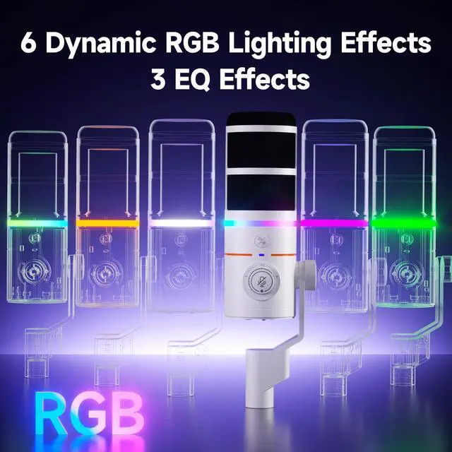 Alt view image 5 of 5 - COMICA EJoy D10 Pro XLR/USB-C Dual Gaming Microphone for Podcasting Recording,Wired/Wireless Dynamic Computer Mic for Desktop with RGB,Mute,Noise Reduction,for PS4,PS5,Dual Host Live Streaming,Youtube