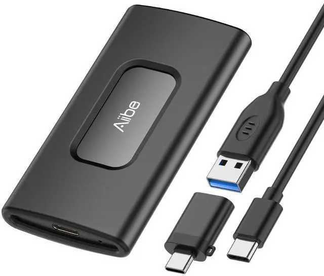Main image of Aiibe 1TB External SSD USB C Portable SSD USB 3.2 Gen 2, Up to 1050MB/s, External Solid State Drive 1TB External Hard Drive for iPhone 16/15, Laptop, Mac and PS5 (Black)
