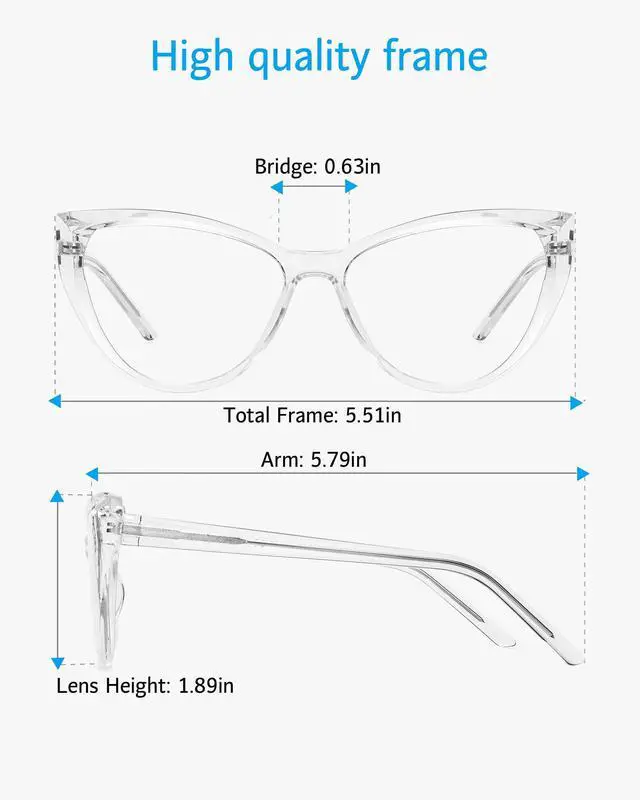 Alt view image 4 of 5 - ANRRI Vintage Cat Eye Blue Light Blocking Glasses Women Trendy Cateye Non Prescription Eyeglasses Computer Gaming Glasses Anti Eyestrain Clear Frame