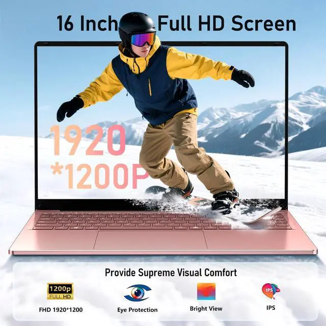 Alt view image 5 of 5 - MITUNTUN Gaming Laptop Computer, 16 Inch Lap Top 2025 Window 11 Pro 16GB RAM 1TB SSD, N150 (Up to 3.6GHz), Backlit Keyboard, FHD 1920 * 1200 Screen, Office 365, 6000mAh, WiFi 5 BT 4.2, UHD Graphics