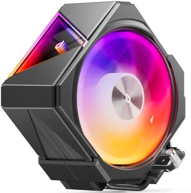 Main image of upHere up1 Elite CPU Cooler - 4 Heat Pipes, Infinity ARGB Mirror Top, Quick-Release Fans, Intel LGA1851/1700 & AMD AM5/AM4 Support, Independent Air Duct, 1650RPM 68CFM Fan, Black, up1 Elite KC4C