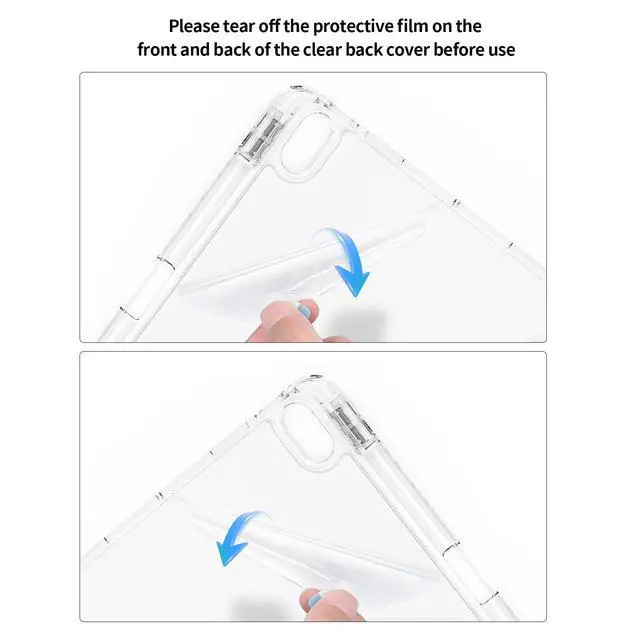 Alt view image 5 of 5 - KVTVOU Case for iPad (A16) 11th/10th Generation (11/10.9 Inch, 2025/2022) with Pencil Holder, 2 in 1 Sliding Detachable Clear Back Smart Cover, Auto Wake/Sleep & Support Touch ID, Sky Blue