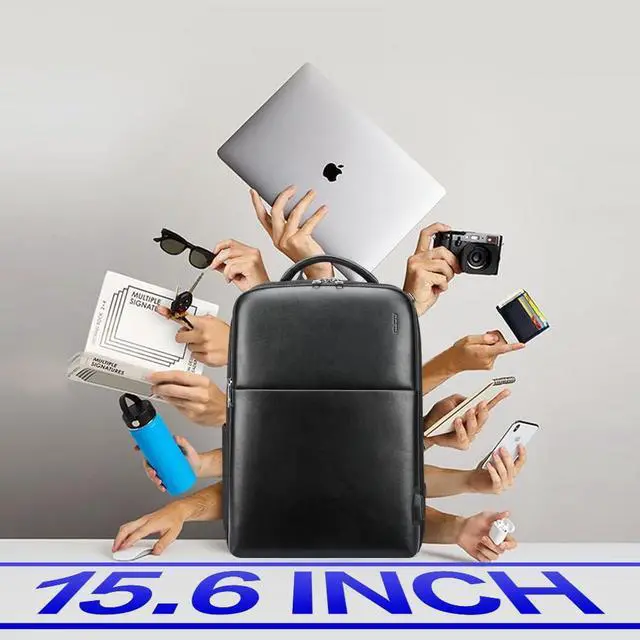 Alt view image 2 of 5 - BOPai Laptop Backpack Men for 15.6 inch Business Smart Professional Lightweight Backpack with USB Charging Office Commuter Computer Rucksack Executive Anti Theft Black