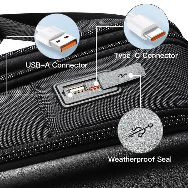 Alt view image 4 of 5 - BOPai Laptop Backpack Men for 15.6 inch Business Smart Professional Lightweight Backpack with USB Charging Office Commuter Computer Rucksack Executive Anti Theft Black