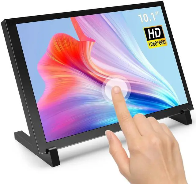 Main image of ELECROW 10.1 Inch Touchscreen Monitor, 1280x800 IPS LCD HD Display with Stand, Portable Capacitive Touch Screen for Raspberry Pi 3/3B+/4B/5, Jetson Nano, Banana Pi, PC, Windows, Beaglebone