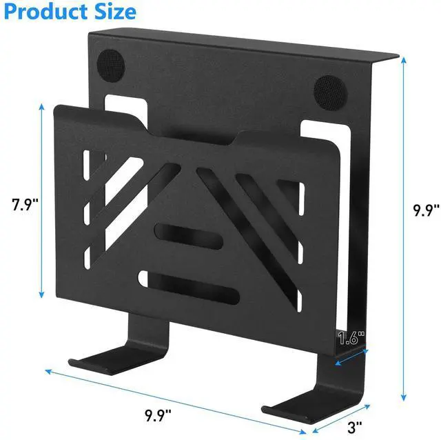 Alt view image 3 of 5 - MAXECHO Desk Side Storage, Under Desk Laptop Mount, Table Side Hanging File Organizer, No Drill Clamp On Cable Management Tray, Laptop Holder with 2 Hooks for Office and Home, Load 22 Lbs