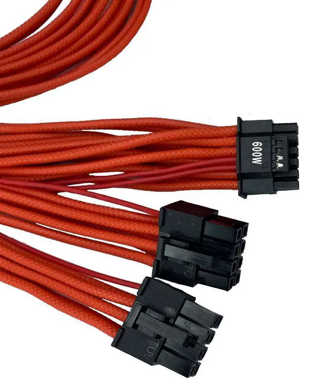 Alt view image 5 of 5 - Thsion PCIe Cable for Corsair, 600W PCIe 5.0 12VHPWR 12v-2x6 Type-4 PSU Power Cable - Fits RM, HX, AX, SF PSU's only - 12+4pin Connector with Clips - 16AWG Embossing Process - Red