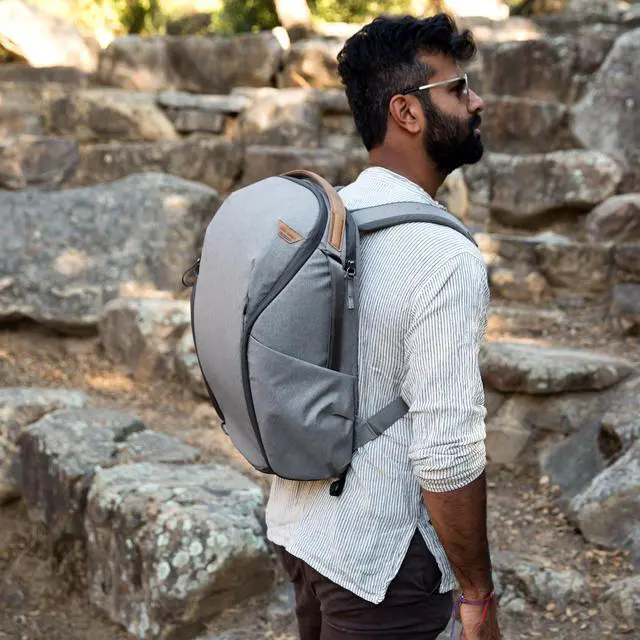 Alt view image 2 of 5 - Peak Design Everyday Backpack Zip 20L, Ash, 270-Degree Zip, Dual Side Pockets, FlexFold Dividers, Fits 15" Laptop, For Camera Carry, Daily Commutes or Travel, Versatile Backpack for Men and Women