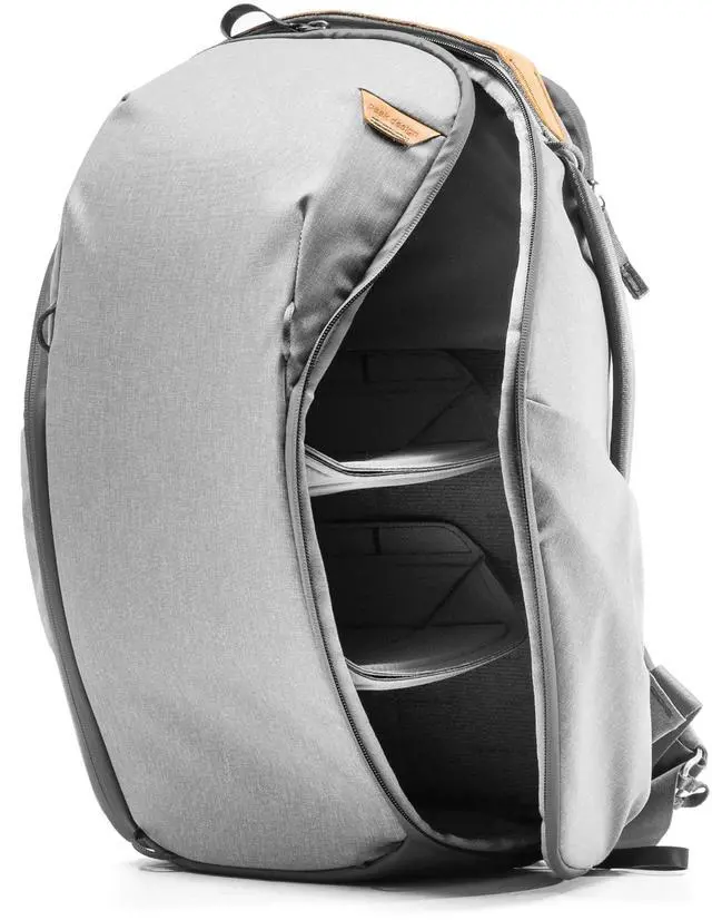 Alt view image 4 of 5 - Peak Design Everyday Backpack Zip 20L, Ash, 270-Degree Zip, Dual Side Pockets, FlexFold Dividers, Fits 15" Laptop, For Camera Carry, Daily Commutes or Travel, Versatile Backpack for Men and Women