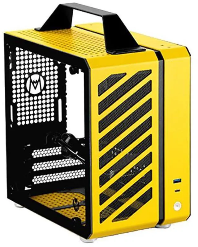 Main image of Mechanic Master Cool Cube Series C24 Mini-ITX Case/Alumium/Steel/GPU Length Within 245mm, SFX/L PSU Computer Case (Polar Yellow Air Version)