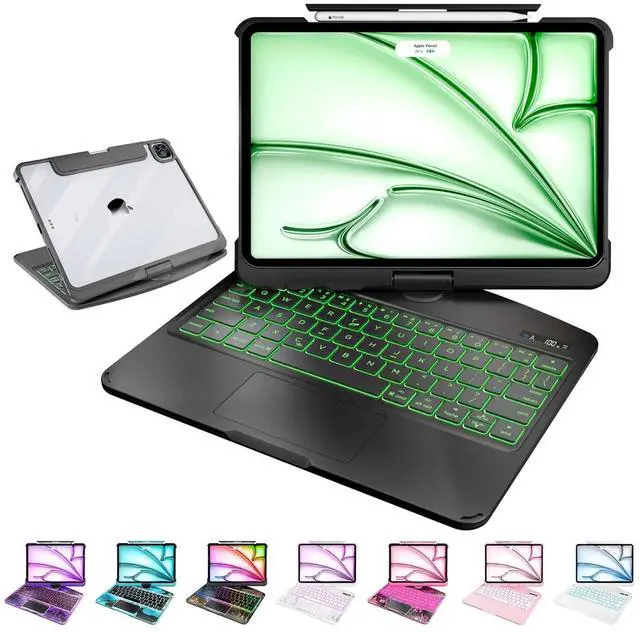 Main image of MAYDORHER for iPad A16/A14 Keyboard Case, 360 Rotating for iPad 10th/11th Gen 10.9 Inch Magic Keyboard with Cyberpunk High-tech Style, Pressure Reduction Sound Effect, Black