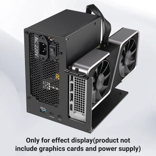 Alt view image 3 of 5 - External eGPU Dock Station, eGPU Enclosure Only Compatible with Thunderbolt 3/4,USB4 40Gbps Graphics Card Dock Compatible with NVIDIA/AMD PCIe, PD 85W, Daisy Chain, ATX Power Supply Support (Black)