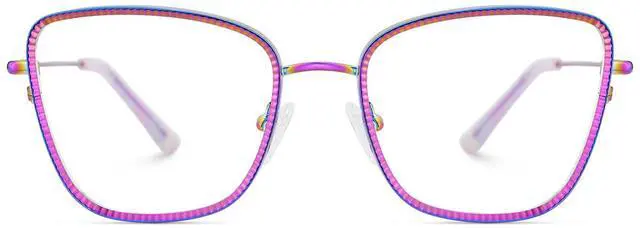 Main image of Zeelool Geometric Glasses Frames for Women Purple Fashion Eyeglasses with Clear Lens Foday