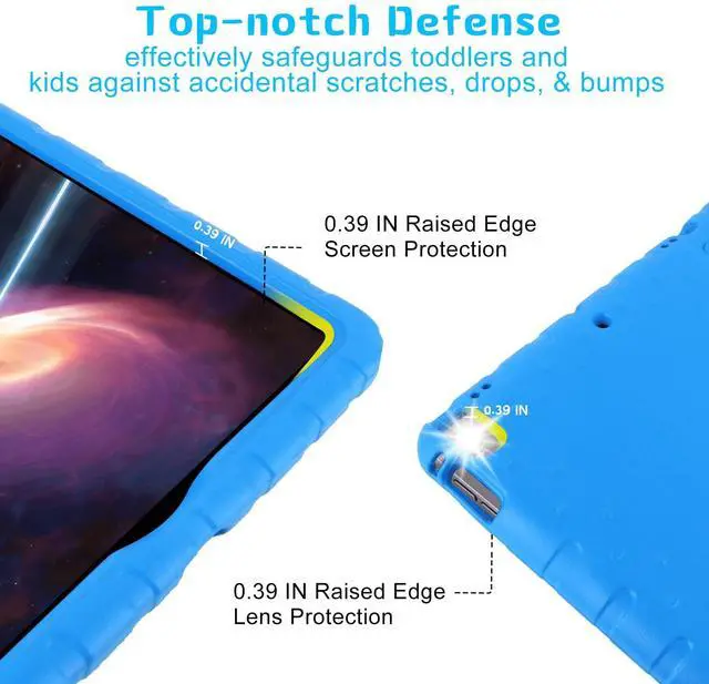 Alt view image 5 of 5 - BILLISGOVA for Kids iPad Pro 12.9 Case 2nd 1st Generation with Pencil Holder and Anti-Slip Handle, Super Protection Rugged Cover for 12.9 inch iPad Pro 2015 2017 - Dark Blue