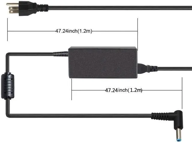 Alt view image 5 of 5 - HP 19.5V 2.31A 45W Ac Adapter Laptop Charger for HP Envy x360 x2 13 15 M6 15-u010dx 15-u011dx 741727-001 740015-003 740015-002 HSTNN-LA40 HSTNN-DA40 740015-001 740015-004 Notebook Power Supply