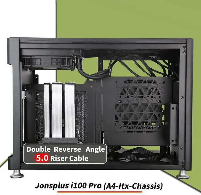 Alt view image 3 of 5 - GIGA-MEGA PCIe 5.0 X16 Riser Cable Dual Reverse and Straight GPU Extension Cable GEN5 for ITX A4 Case RTX5090 (15cm)