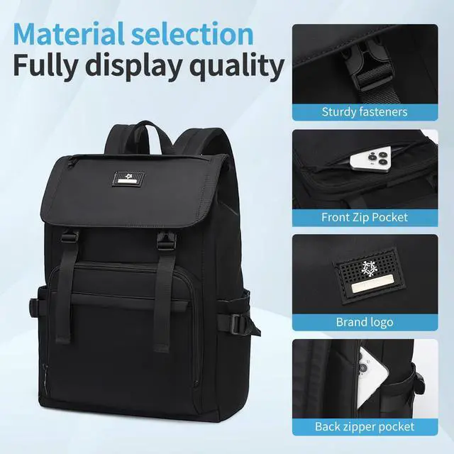 Alt view image 5 of 5 - Lightweight Laptop Backpack for Women, 15.6 Inch Travel Backpack with Large Capacity, Stylish Bag with Multiple Pockets for Travel, Work, and Daily Use