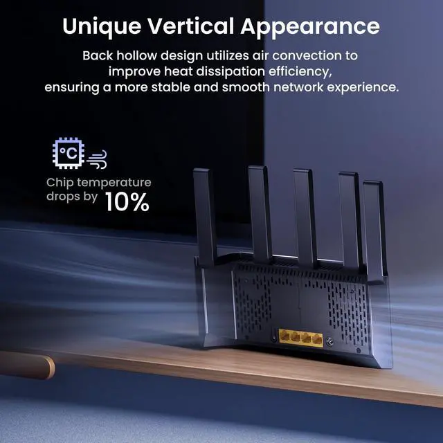 Alt view image 3 of 5 - Tenda AX3000 WiFi 6 Router (RX12L Pro) - Dual Band Gigabit Router for Wireless Internet, 4X Gigabit Ethernet Ports, VPN Support, Parental Controls, Easy Setup, Access Point Mode, IPv6 & WPA3