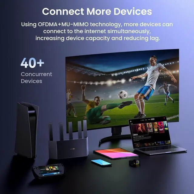 Alt view image 5 of 5 - Tenda AX3000 WiFi 6 Router (RX12L Pro) - Dual Band Gigabit Router for Wireless Internet, 4X Gigabit Ethernet Ports, VPN Support, Parental Controls, Easy Setup, Access Point Mode, IPv6 & WPA3