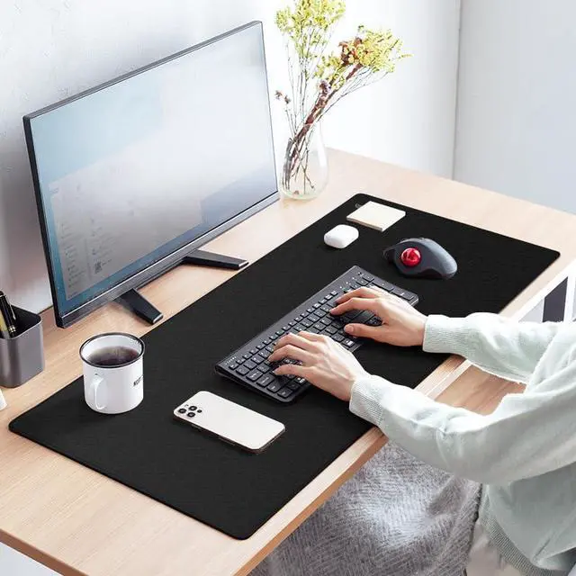 Alt view image 2 of 5 - INLAND XXL Gaming Mouse Pad, Extra Large Desk Mat, Non-Slip Rubber Base, Anti-Fray Edges, Water-Resistant, Thick Mouse Mat for Gaming & Office Use (36" x 18" Tall, Black)