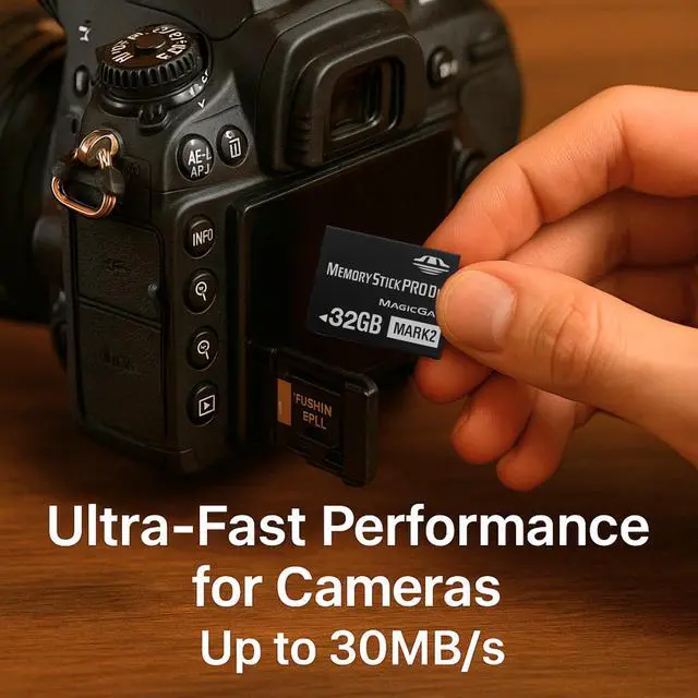 Alt view image 4 of 5 - Ekoomar Original 32GB Memory Stick Pro Duo MARK2 - Compatible with PSP1000/2000/3000, DSLR Burst Shooting, MagicGate | High-Speed Read/Write Memory Stick Duo Card for PSP Memory Stick & Cameras