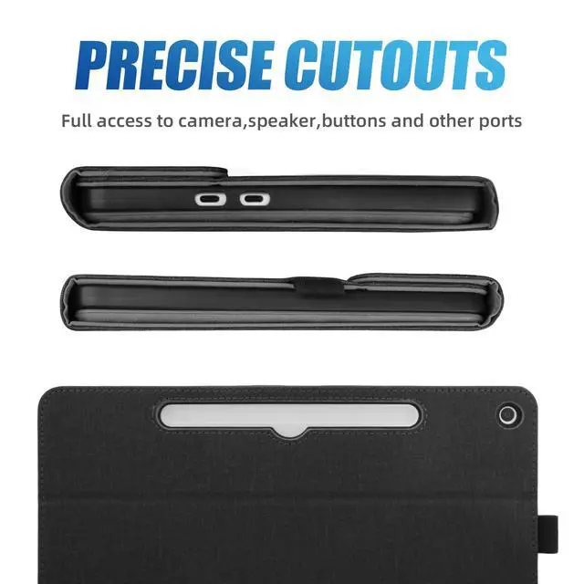 Alt view image 2 of 5 - Megoo Surface Pro 12 Case for Microsoft Surface Pro 12 (2025) 12", Multiple Angle Adjustment Folio Case Protective Cover with Stylus Pen Holder Compatible with Type Cover Keyboard (Black)