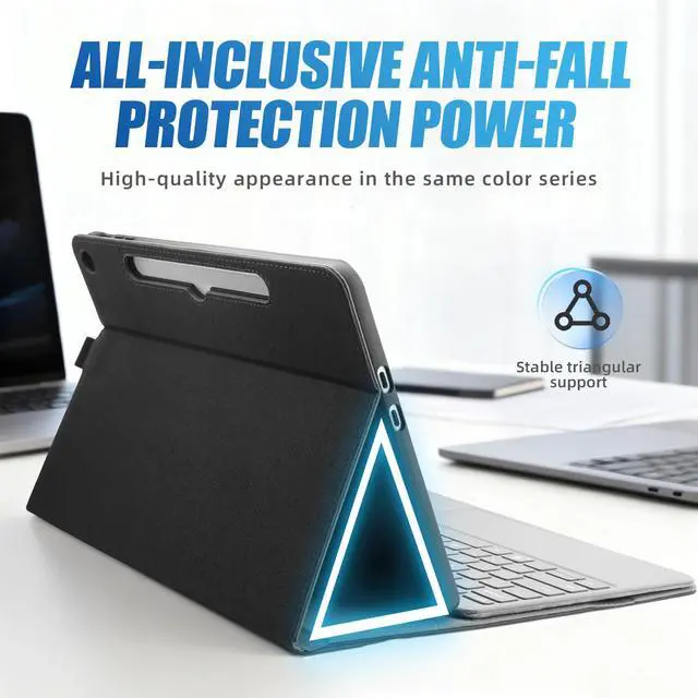 Alt view image 4 of 5 - Megoo Surface Pro 12 Case for Microsoft Surface Pro 12 (2025) 12", Multiple Angle Adjustment Folio Case Protective Cover with Stylus Pen Holder Compatible with Type Cover Keyboard (Black)