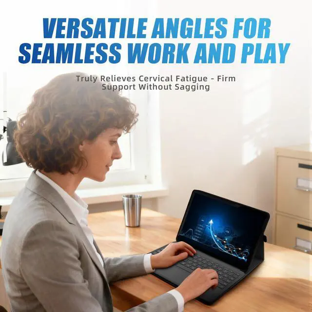 Alt view image 5 of 5 - Megoo Surface Pro 12 Case for Microsoft Surface Pro 12 (2025) 12", Multiple Angle Adjustment Folio Case Protective Cover with Stylus Pen Holder Compatible with Type Cover Keyboard (Black)