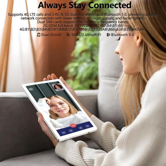 Alt view image 4 of 5 - Android Tablet 10 inch 2025 Latest Tablet with Keyboard 14GB RAM+128GB ROM+1TBExpand,Octa-Core,Incell screen,5G + 2.4GHz WiFi/BT5.0/GPS,4G Cellular for T-Mobile,13MP+8MP Camera 7000mAh Battery