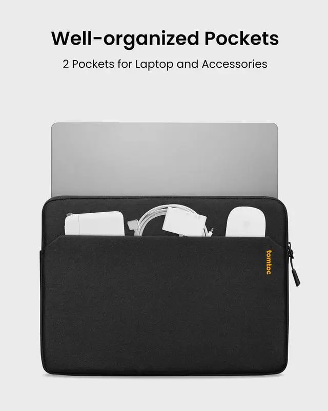 Alt view image 3 of 5 - tomtoc Slim Laptop Sleeve for 15.6-16.2 Inch Lenovo ThinkPad, HP Pavilion/Envy, ASUS Chromebook, Dell, Acer Aspire, Recycled Water-Resistant Protective Laptop Case Bag