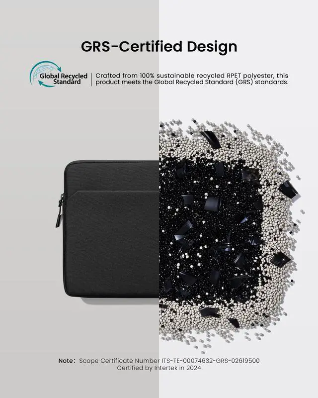 Alt view image 5 of 5 - tomtoc Slim Laptop Sleeve for 15.6-16.2 Inch Lenovo ThinkPad, HP Pavilion/Envy, ASUS Chromebook, Dell, Acer Aspire, Recycled Water-Resistant Protective Laptop Case Bag