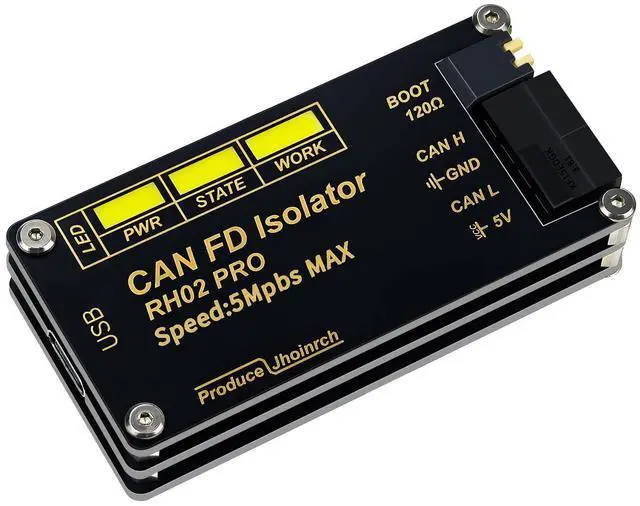 Main image of Jhoinrch Isolation USB to CAN FD Adapter Converter Base on Canable 2.0 Up to 5Mbps