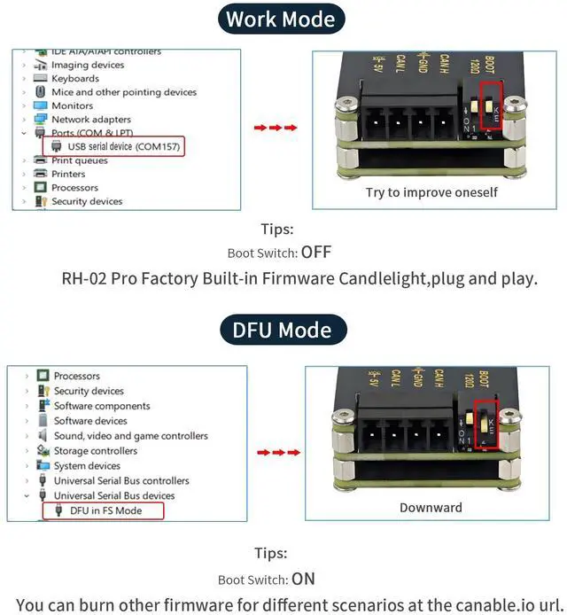 Alt view image 5 of 5 - Jhoinrch Isolation USB to CAN FD Adapter Converter Base on Canable 2.0 Up to 5Mbps