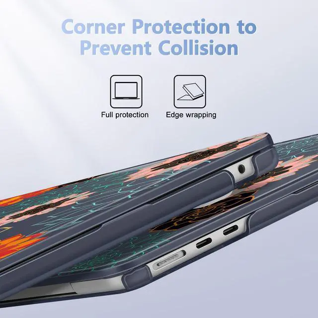 Alt view image 3 of 5 - May Chen Compatible with M4 MacBook Air 15 inch Case 2025 2024 2023 A3241 A3114 M3 A2941 M2 with Liquid Retina Display & Touch ID, Plastic Hard Shell with Keyboard Cover - Flowers Paint